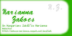 marianna zakocs business card